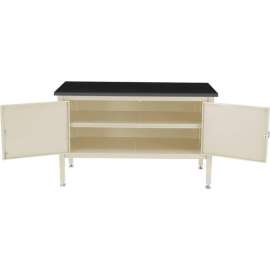 Global Industrial Security Cabinet Bench w/ Phenolic Resin Safety Edge Top, 60"W x 36"D, Tan