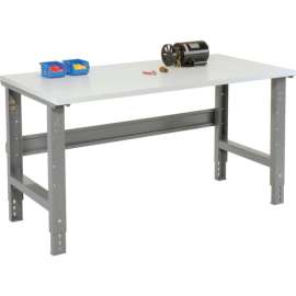 Global Industrial 72x36 Adjustable Height Workbench C-Channel Leg - ESD Square Edge Gray