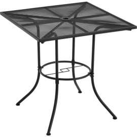 36" Square Outdoor Counter Height Table, Steel Mesh, Black