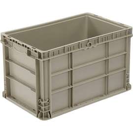 Global Industrial Stackable Straight Wall Container, Solid, 24"Lx15"Wx14"H, Gray