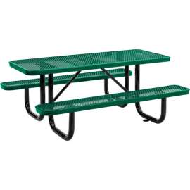 Global Industrial 6' Rectangular Picnic Table, Expanded Metal, Green