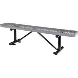 Global Industrial 6' Outdoor Steel Flat Bench, Expanded Metal, Gray