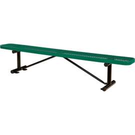 Global Industrial 8' Outdoor Steel Flat Bench, Expanded Metal, Green