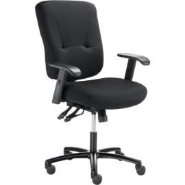 Interion Big & Tall Manager Chair With High Back & Adjustable Arms, Fabric, Black