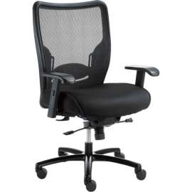 Big & Tall Mesh Chair With High Back & Adjustable Arms, Fabric, Black