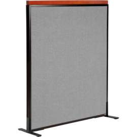 Interion Deluxe Freestanding Office Partition Panel, 36-1/4"W x 43-1/2"H, Gray