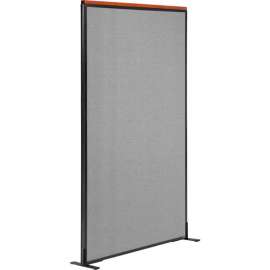 Interion Deluxe Freestanding Office Partition Panel, 36-1/4"W x 73-1/2"H, Gray