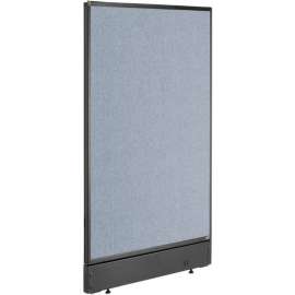 Interion Non-Electric Office Partition Panel with Raceway, 24-1/4"W x 46"H, Blue