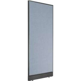 Interion Non-Electric Office Partition Panel with Raceway, 24-1/4"W x 64"H, Blue