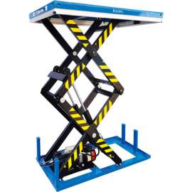 Global Industrial Power Double Scissor Lift Table, 51" x 32", 2200 Lb. Cap, 70" Raised Height