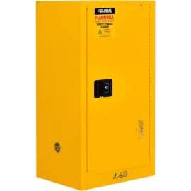 Flammable Cabinet, Self Close Single Door, 16 Gallon, 23"Wx18"Dx44"H