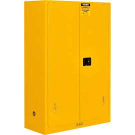 Flammable Cabinet, Self Close Double Door, 45 Gallon, 43"Wx18"Dx65"H