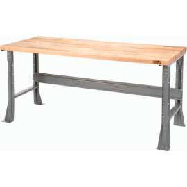 Global Industrial Flared Leg Workbench w/ Maple Square Edge Top, 60"W x 36"D, Gray