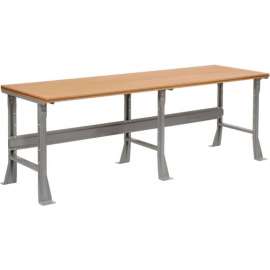 Global Industrial Flared Leg Workbench w/ Shop Top Square Edge, 96"W x 30"D, Gray