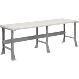 Global Industrial Flared Leg Workbench w/ Laminate Square Edge Top, 96"W x 36"D, Gray