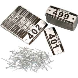 Locker Number Plate Kit - Pkg Of 200 Numbered 300-499