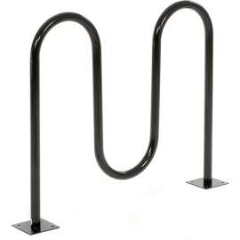 Global Industrial Wave Bike Rack, 5-Bike Capacity, Flange Mount, Black