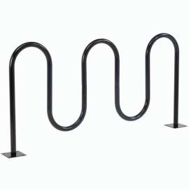 Global Industrial Wave Bike Rack, 7-Bike Capacity, Flange Mount, Black