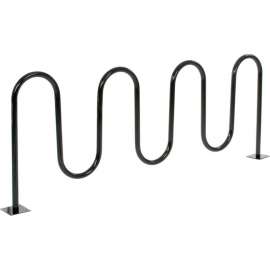 Global Industrial Wave Bike Rack, 9-Bike Capacity, Flange Mount, Black