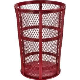 Global Industrial Outdoor Steel Mesh Corrosion Resistant Trash Can, 48 Gallon, Red