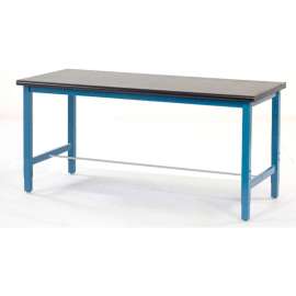 Global Industrial 72x30 Lab Workbench Adj. Height Sq. Tube Leg - Phenolic Resin Safety Edge BL