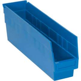 Plastic Nesting Storage Shelf Bin QSB203 4-1/8"W x 17-7/8"D x 6"H Blue