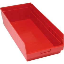 Plastic Nesting Storage Shelf Bin QSB216 11-1/8"W x 23-5/8"D x 6"H Red