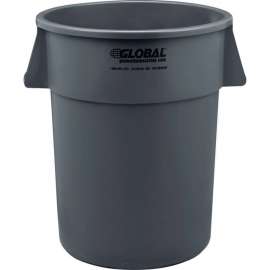 Global Industrial Plastic Trash Can, Gray, 55 Gallon