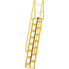 Alternating Stair 9' 15-Step Ladder, 68° Angle - ATS-9-68