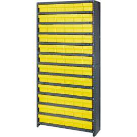 Quantum CL1275-601 Closed Shelving Euro Drawer Unit - 36x12x75 - 72 Euro Drawers Yellow