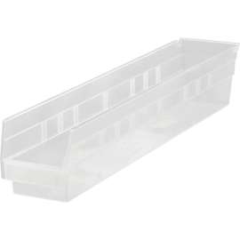 Plastic Nesting Storage Shelf Bin QSB103CL 4-1/8"W x 17-7/8"D x 4"H Clear
