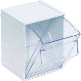 Quantum Tip Out Interlocking Bin QTB405 4-1/2 x 4 x 6 White