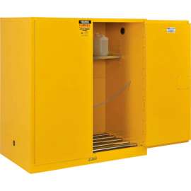 110 Gallon Drum Storage Safety Cabinet with Rollers, Manual Close