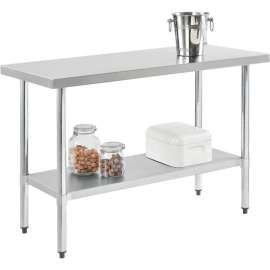 Global Industrial Workbench w/ 18 Ga 430 Series SS Top & Galvanized Shelf, 72"W x 30"D