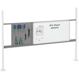 Global Industrial 18" Pegboard & 36" Whiteboard Panel Kit, 72"W, Gray