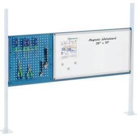 Global Industrial 18" Pegboard & 36" Whiteboard Panel Kit, 60"W, Blue