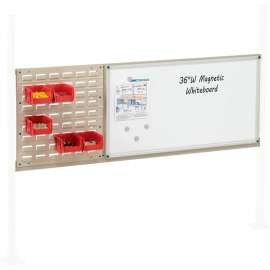 Global Industrial 18" Louver & 36" Whiteboard Panel Kit, 60"W, Tan