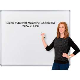 Global Industrial Melamine Dry Erase Whiteboard - 72 x 48 - Double Sided