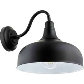 Sunlite 46067-SU FIX/GN/E26/BLACK Outdoor Gooseneck Wall Mount Fixture, Med Base, 120V, Wet Location