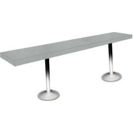 Global Industrial Locker Room Bench, Plastic Top with Pedestal Legs, 36"W x 9-1/2"D x 17"H