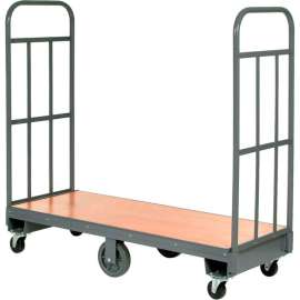 Global Industrial Wood Deck Narrow Aisle U-Boat Platform TrucK, 60"x24", 1500 Lb. Cap.
