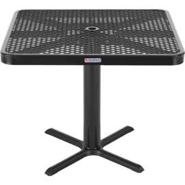 Global Industrial 36" Square Outdoor Dining Table, 29"H, Expanded Metal, Black