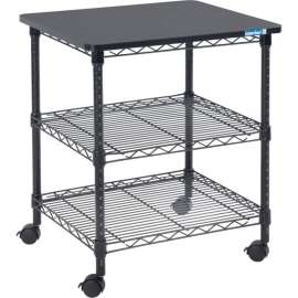 Interion Deskside Wire Machine Stand, 24"W x 20"D x 27"H, Black