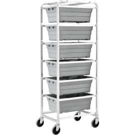 Global Industrial NSF Aluminum Lug Cart 26"L x 19"W x 70"H, 6 Tote Capacity, Unassembled