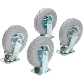 Global Industrial 8" x 2.80" Full Pneumatic Caster Kit 2 Swivel, 2 Rigid