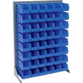 Global Industrial Singled Sided Louvered Bin Rack 35 x 15 x 50 - 48 Blue Premium Stacking Bins