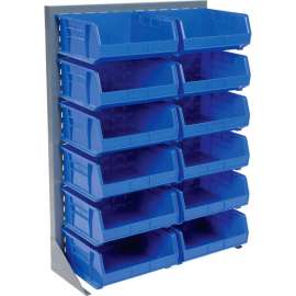 Global Industrial Singled Sided Louvered Bin Rack 35 x 15 x 50 - 12 Blue Premium Stacking Bins