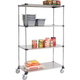 Nexel Stainless Steel Shelf Truck w/Brakes, 1200 lb. Capacity, 48"L x 24"W x 80"H