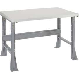 Global Industrial Flared Leg Workbench w/ Laminate Square Edge Top, 48"W x 30"D, Gray