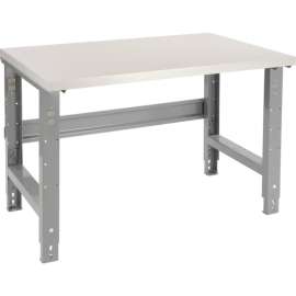 Global Industrial 48x30 Adjustable Height Workbench C-Channel Leg - Laminate Square Edge Gray